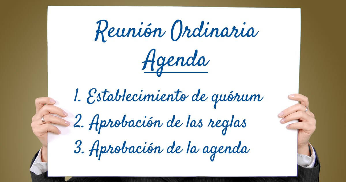 Guía para preparar la agenda de una reunión o asamblea